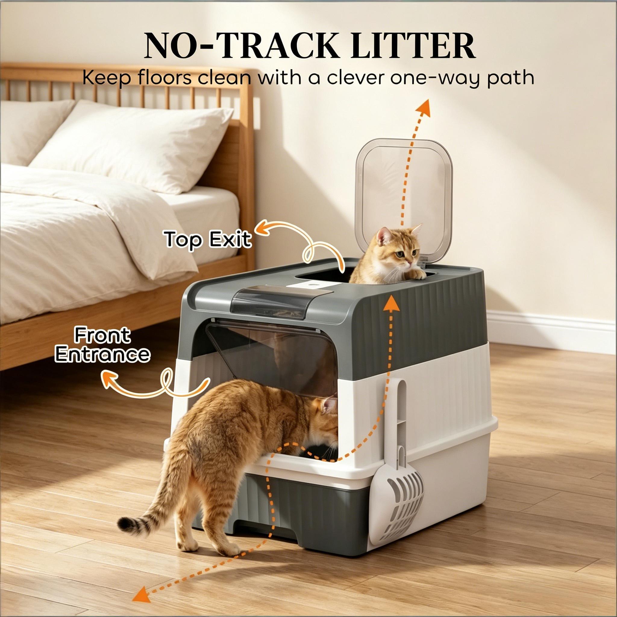 Compact Cat Litter Box, Fully Enclosed Litter Box, Pet Litter Box — image 5