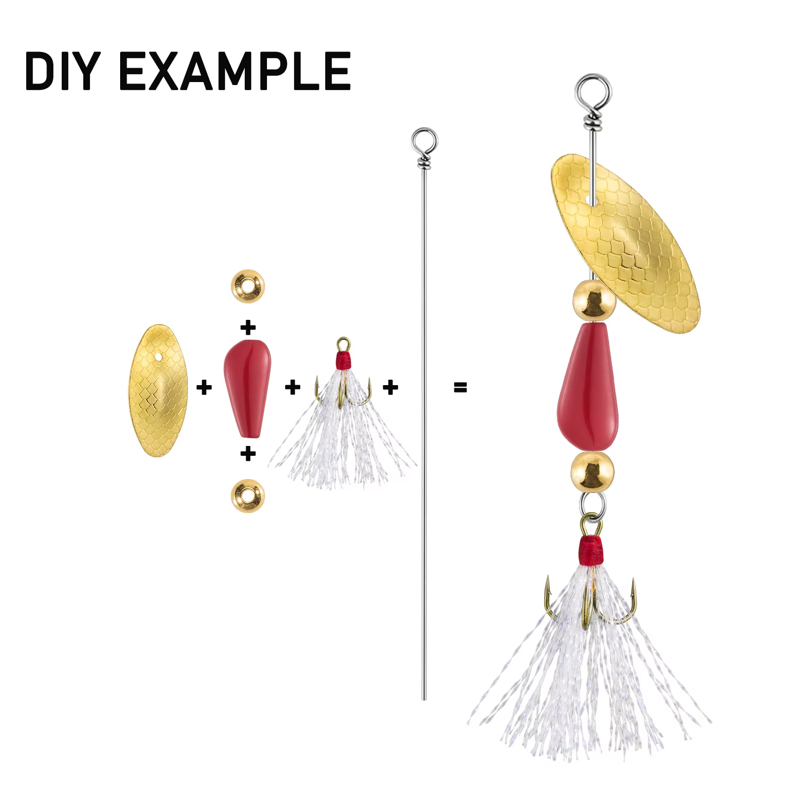 104pcs Inline Spinner Making Kit Fishing Bead Blades Spinnerbait Trolling Walleye Rig Taxes Rig Trout Crappie Bass — image 3