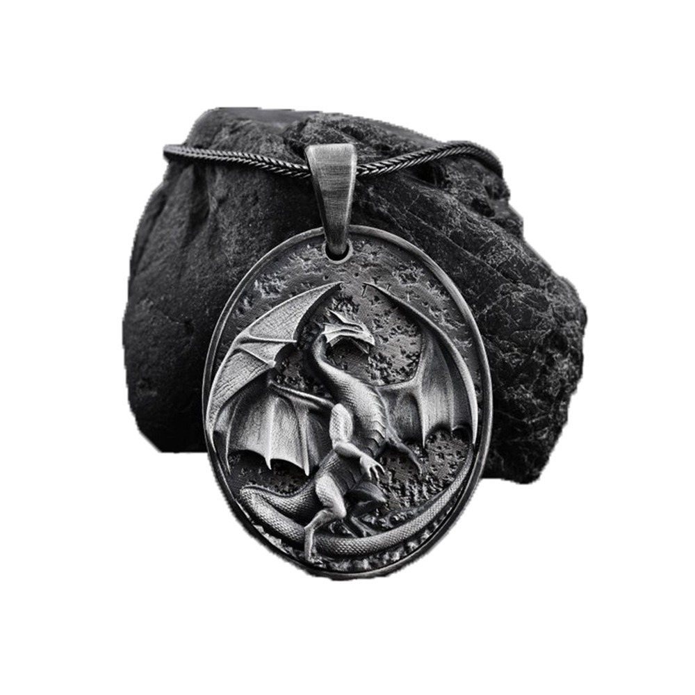 Men's Western Dragon Animal Hip Hop Pendant Necklace — image 3