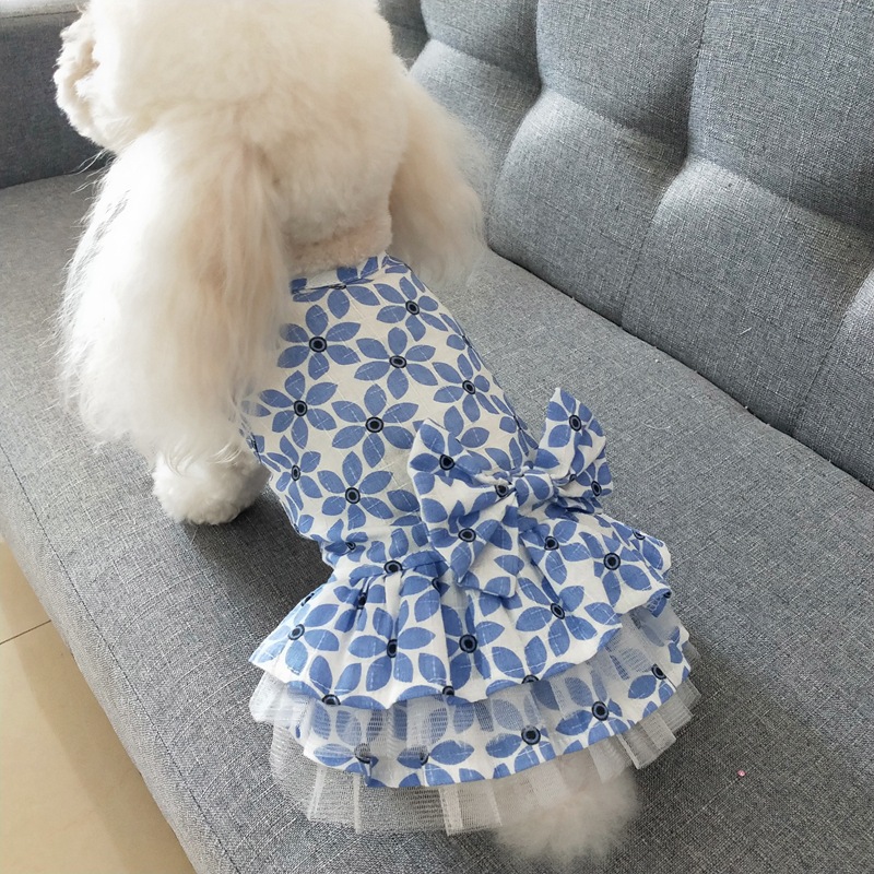Dog Clothes Spring And Summer Thin Skirt Pet Clothes Summer Cute Bow Tutu Skirt Teddy Dog Clothes — image 3
