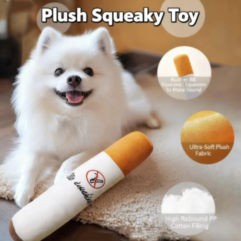 Juguetes de Mascotas Divertidos: Cigarrillo Grande Humo Plush con Sonido, Juguetón para Perros con Mordida Resistente — imagen 2
