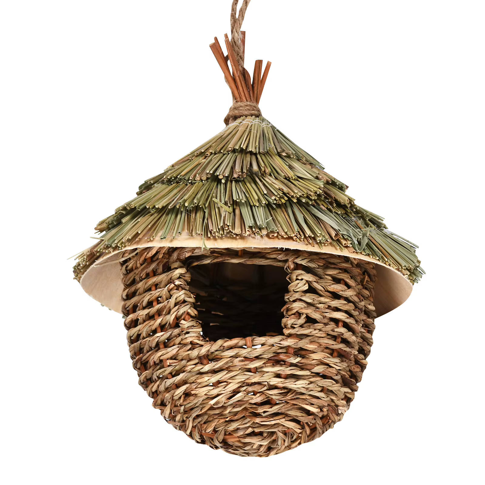 Birds Nest Bird Cage Natural Grass Egg Cage Bird House Outdoor Decorative Weaved Hanging Parrot Nest Houses Pet Bedroom — image 2