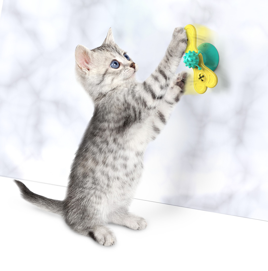 Juguete giratorio para gatos: mariposa, molino de viento, provocación, rascado y frotado — imagen 3