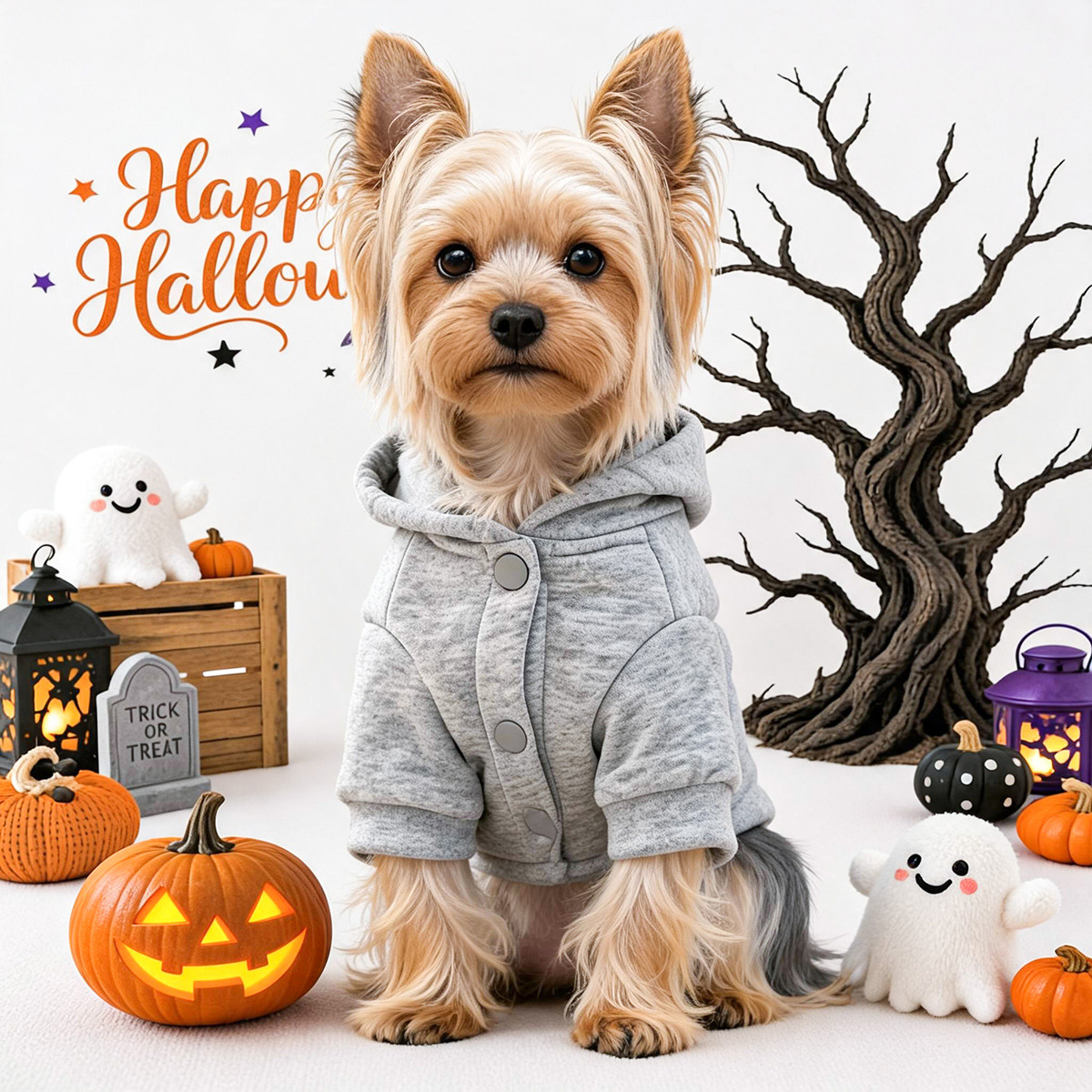 Pet Dog Cat Clothes Halloween Thanksgiving Pumpkin Hoodie Small Dog Apparel — image 3