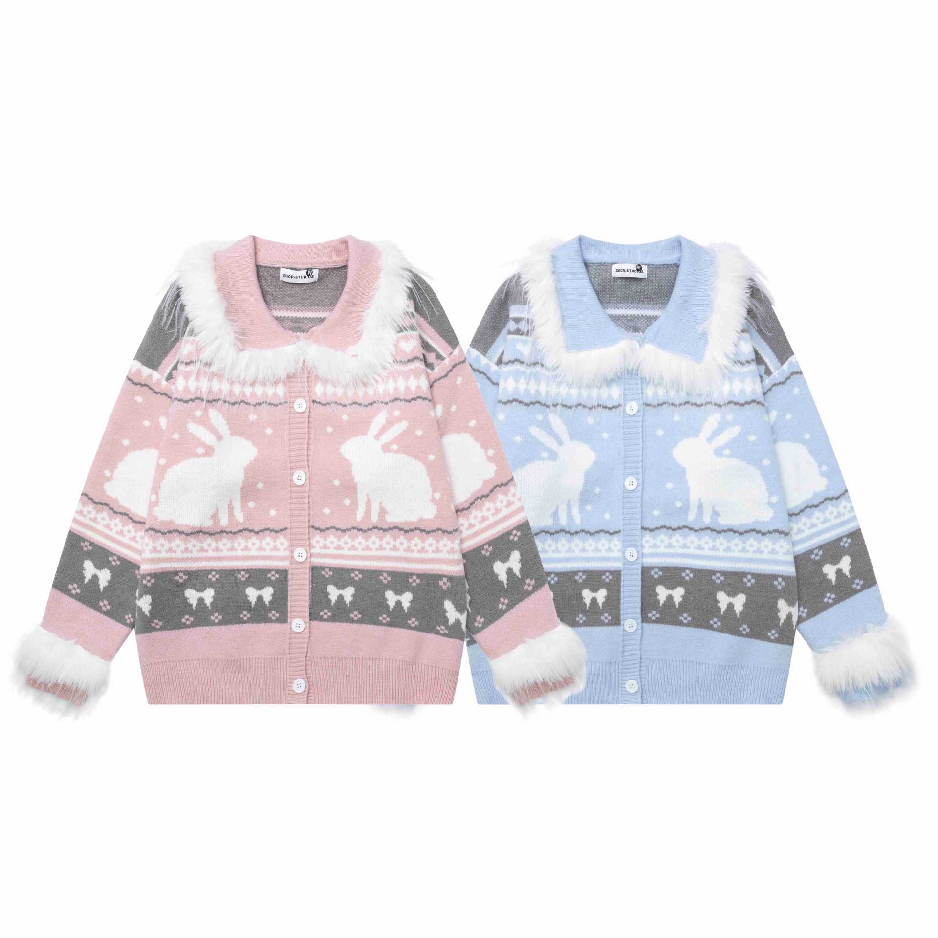 Plush collar rabbit coat — image 6