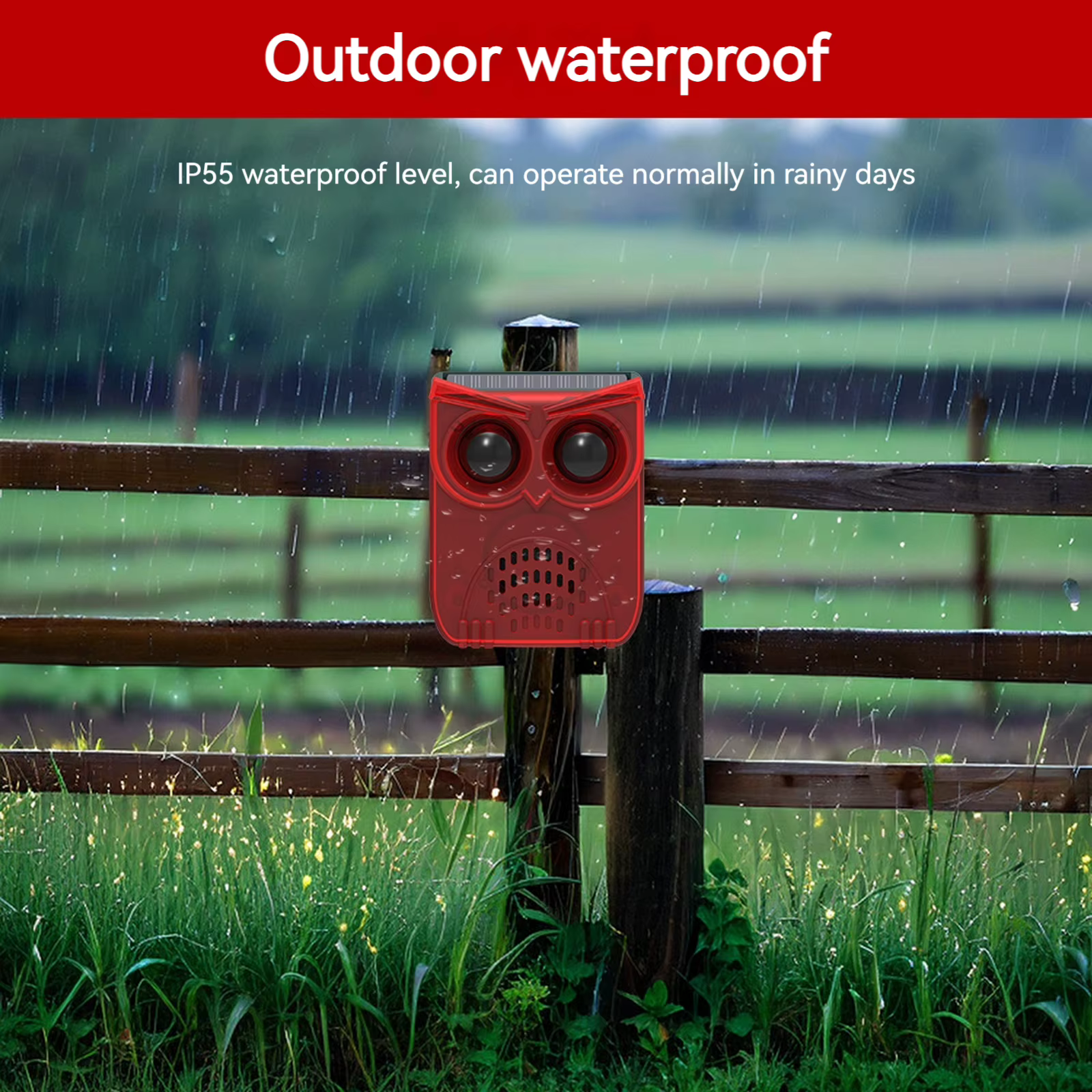 Solar Outdoor Motion Sensor Alarm Dog Barking & Gunshot Sound Animal Repeller Deter Raccoons Deer Skunks Bears and Coyotes — image 1