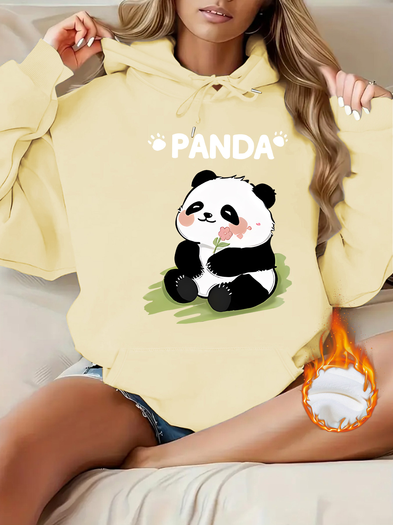 Top hoodie cartoon panda pattern — image 13