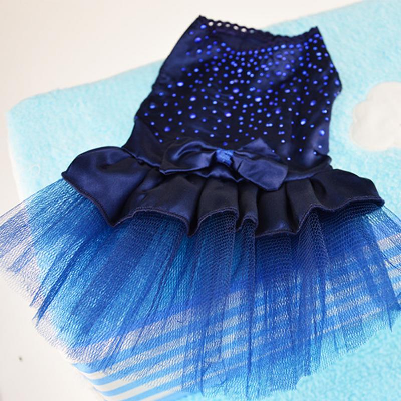 Pet Cat Dog Tutu Dress Rhinestone Bowknot Puppy Princess Dress Party Dog Dress Wedding Dress Pet Clothes — image 1