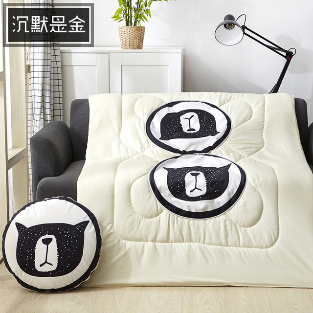 Multifunction Cartoon Cool Cat Plush Round Portable Cushion Blanket Air Conditioning Quilt Throw Pillows for Car Sofa — image 15