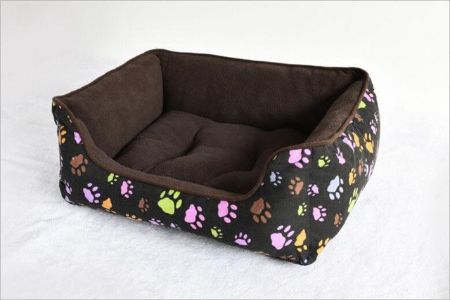 Full detachable style canvas square kennel Super Soft short plush Winter Warm Cat nest with removable cushion Pet nest mattress — image 2