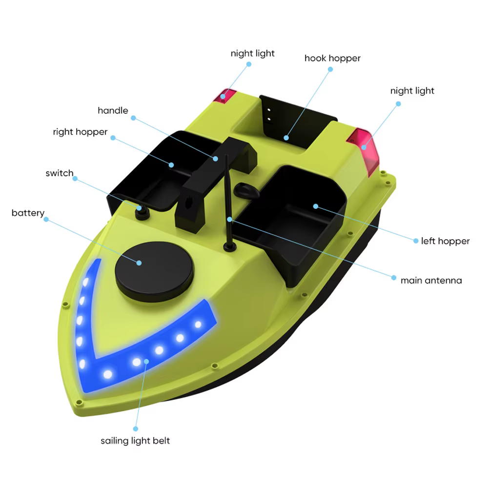 GPS RC Bait Boat 600M Wireless Remote Control Fishing Bait Boat Fishing Feeder Boat with 3 Bait Containers — image 4