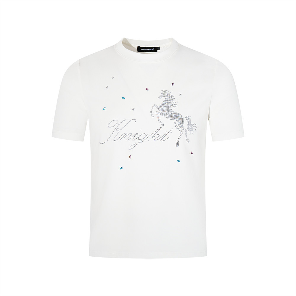 Camiseta de Manga Corta con Caballo Animal y Pedrería — imagen 2