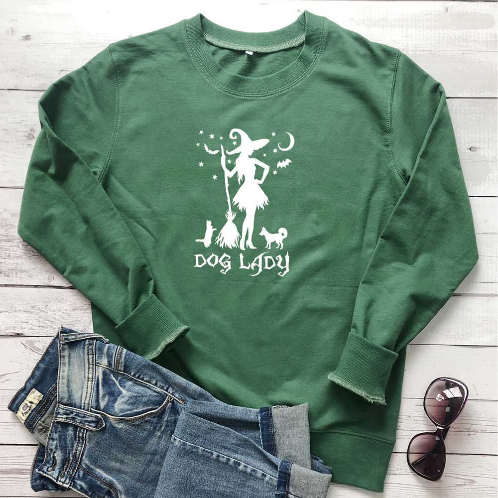 DOG LADY letter witch print hoodie — image 6