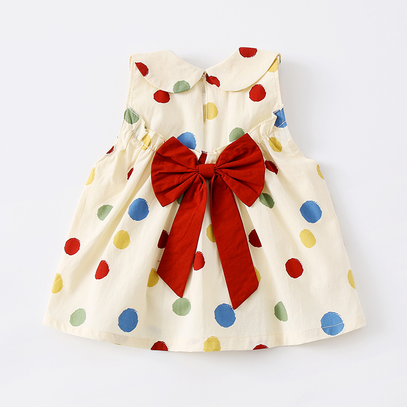 Children's Dot Print Butterfly Backless Dress for Toddler Girls — image 3