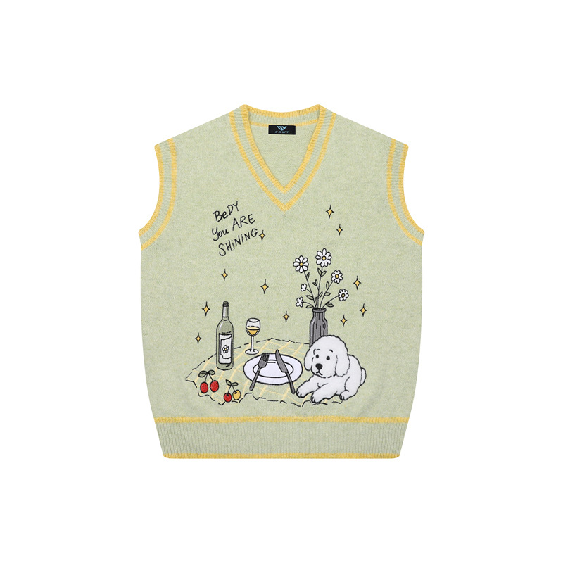 Picnic puppy sleeveless sweater vest for men and women — image 7