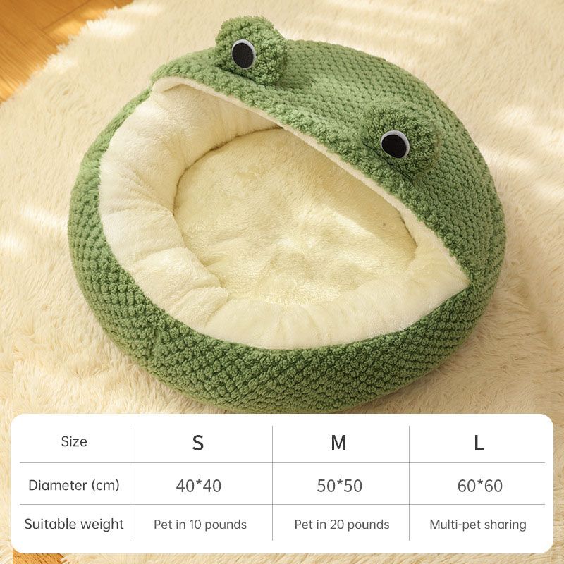 Pet Nest Small Frog Series Cat Nest Warm Dog Nest Autumn and Winter House Nest — image 2