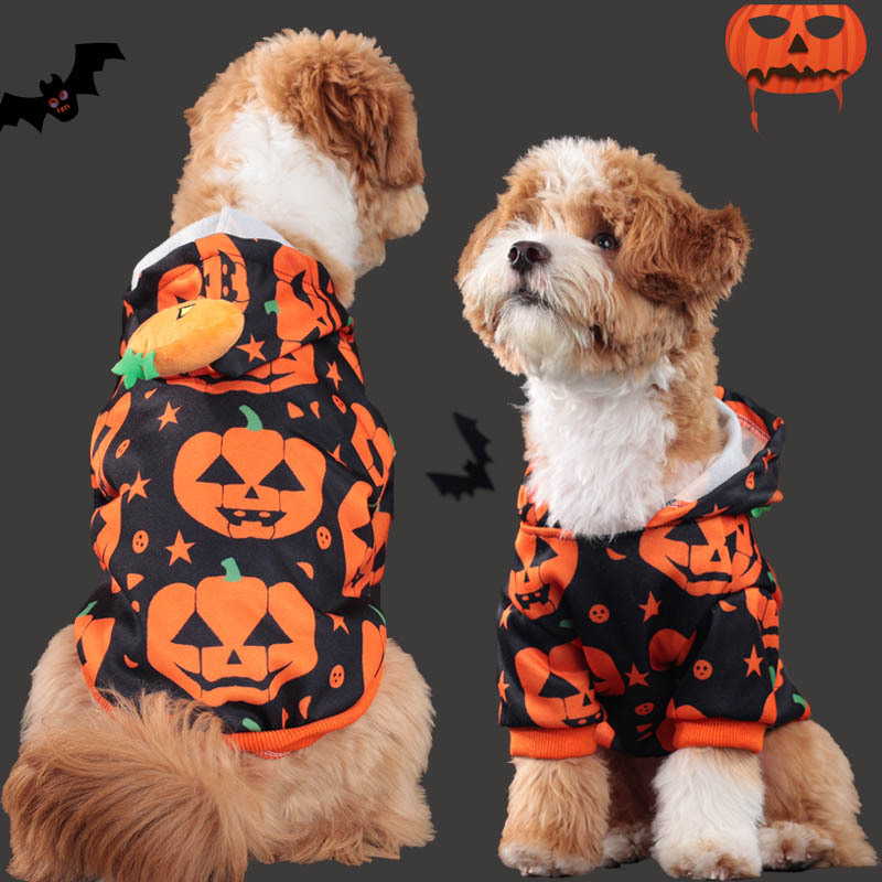 Halloween Pet Dog Clothes Cat Dog Halloween Pumpkin Hoodie Sweatshirt for Medium and Small Dogs Teddy — image 1