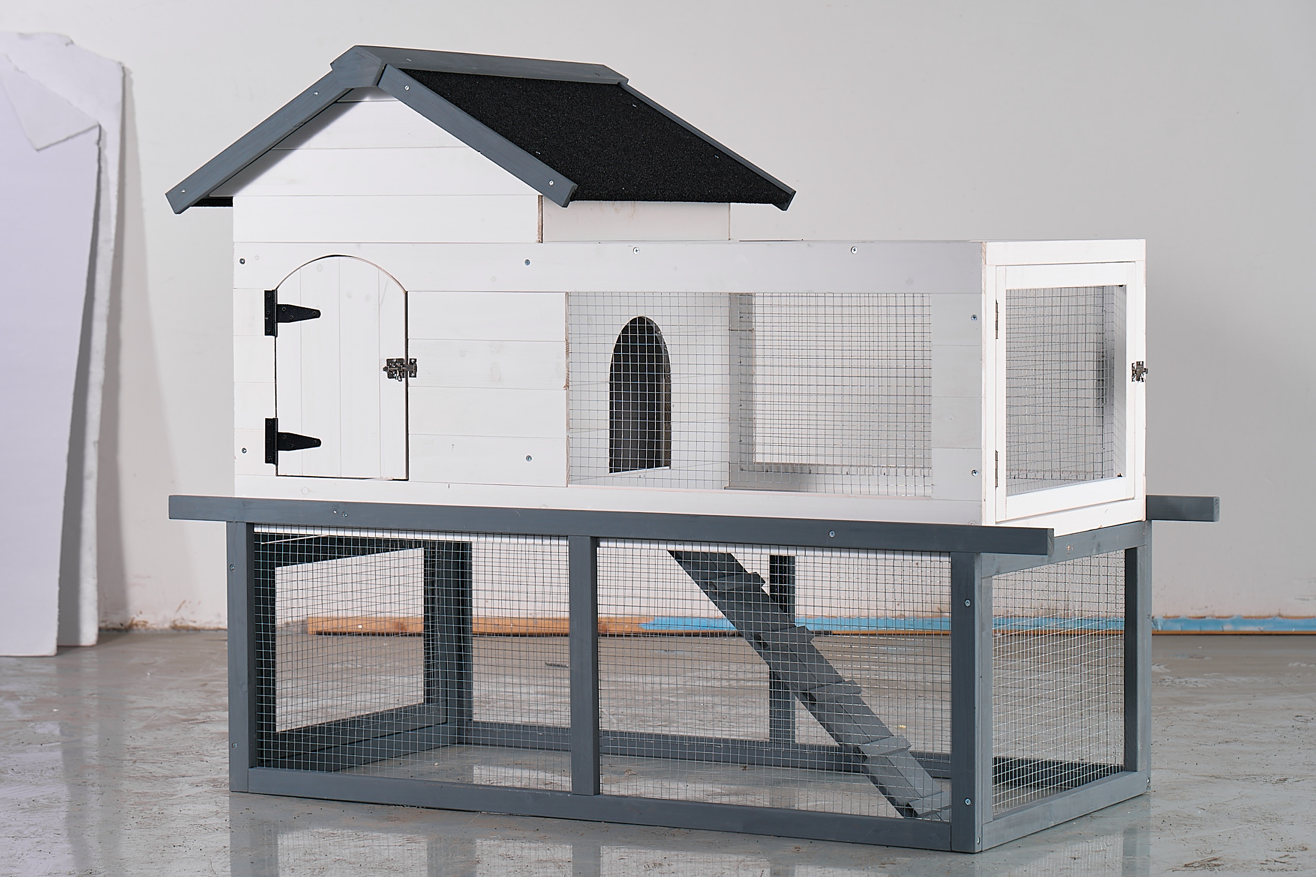 53-inch Double-tier Wooden Outdoor Indoor Waterproof Chicken Coop And Rabbit Hutch Complete With A Roof, Stairs, And A Removable Cleaning Tray Suitable For Small To Medium Pets — imagen 1