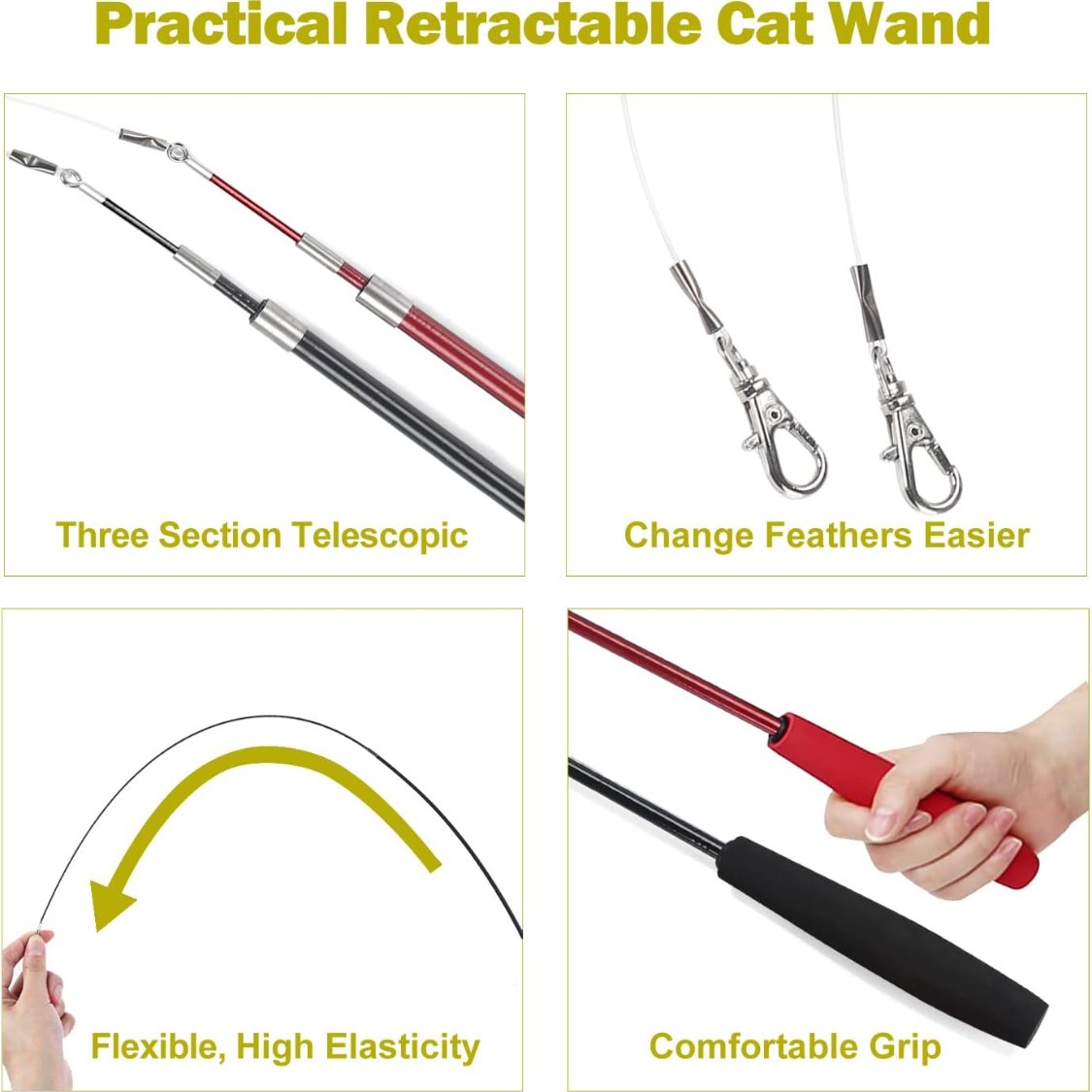 Juguetes para Gatos para Hogares Interiores: Lazo de Pecho y 9 Piezas de Refuerzos de Plumas — imagen 3