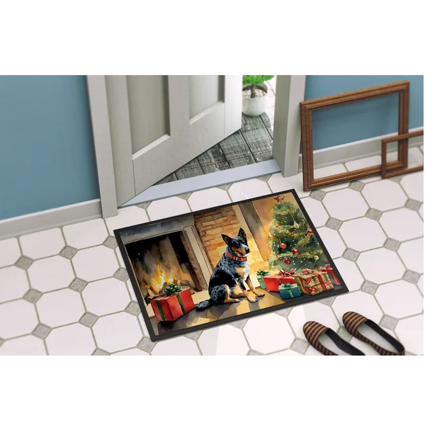 Tapete Navideño Acogedor de Australian Cattle Dog, Alfombra de Entrada para Interior y Exterior, Antideslizante, Lavable, Pelo Bajo, 24 x 36 pulg. — imagen 3