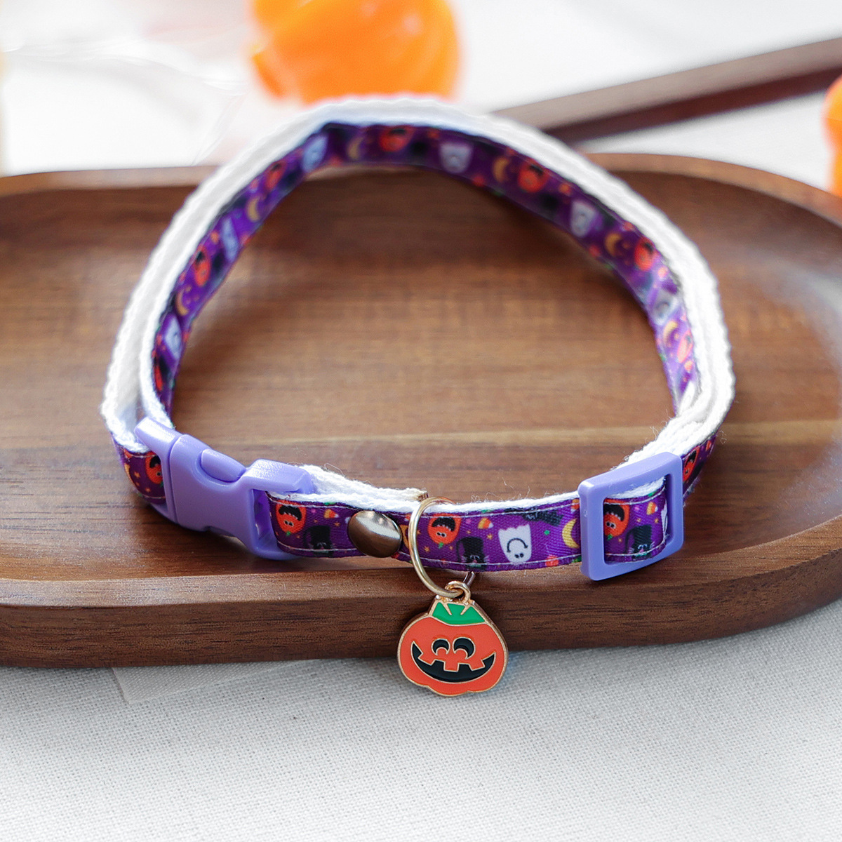 Pet Halloween Pumpkin Head Collar Cartoon Neckwear for Dogs and Cats, Small Dog Accessories — image 3