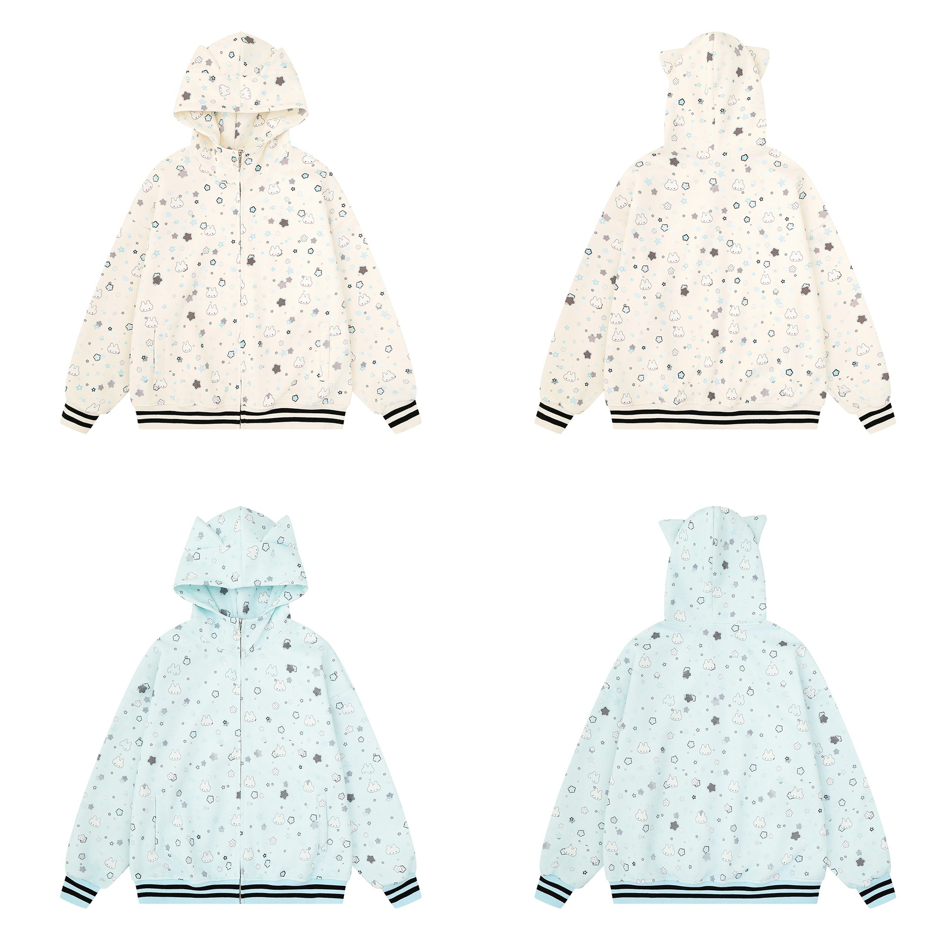 Full printed bunny design hoodie — image 6