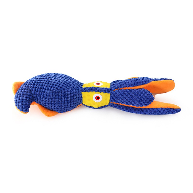 Dog plush toy with bite resistance and sound production, plush octopus toy with dog bite interaction toy — image 1