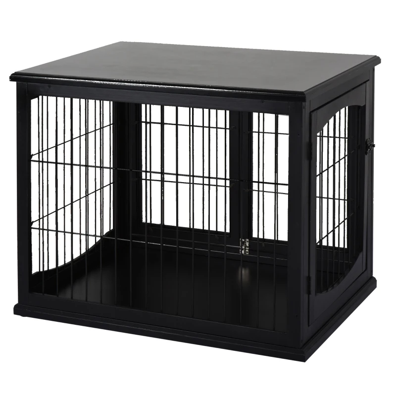 Caja de Muebles para Perros, Cárcel para Puppies con 2 Puertas y Cerradura, Mesa de Fin de Silla, Negro — imagen 3