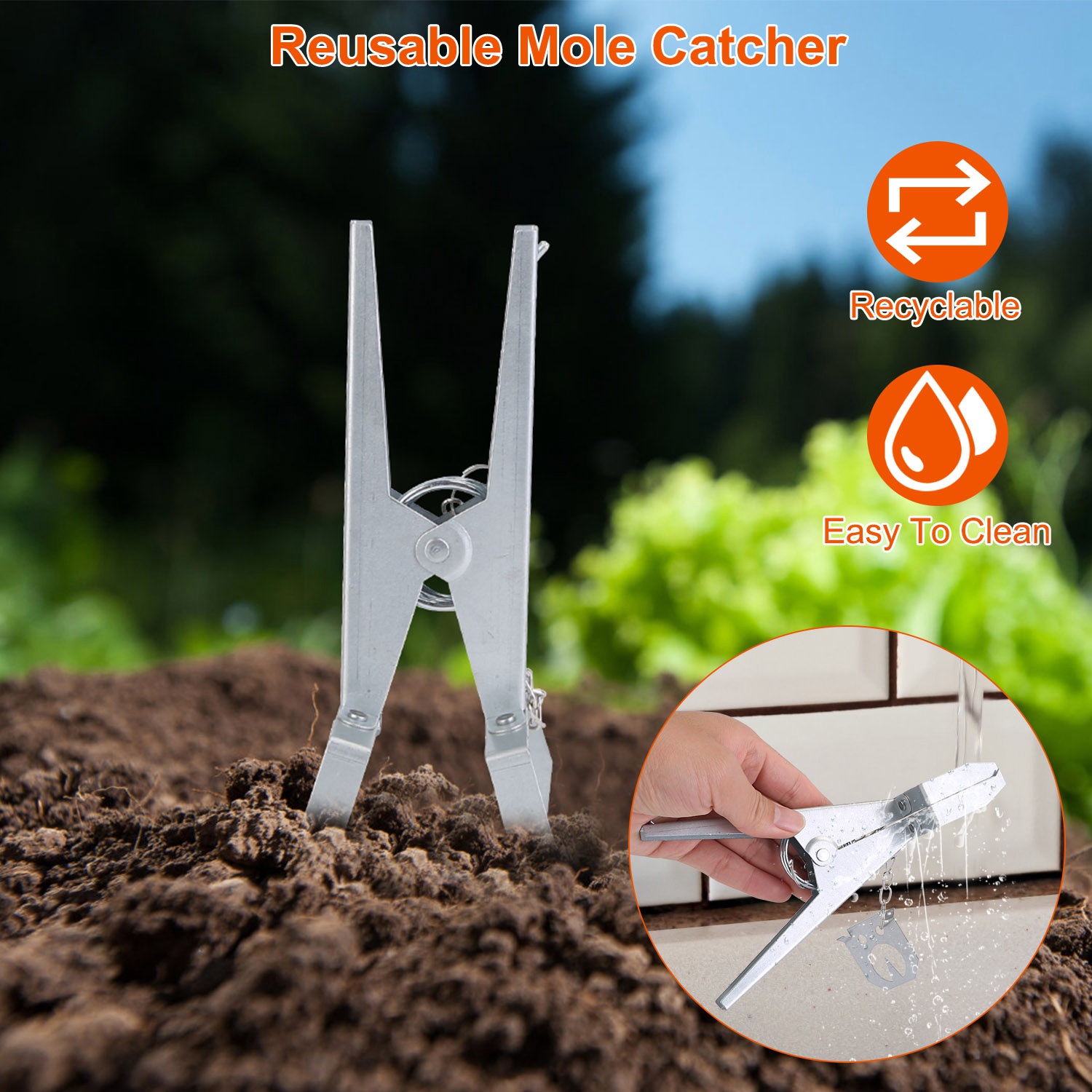 Paquete de 4 Trampas Reutilizables para Topos con Mandíbula de Tijera, Eficaces Eliminadoras de Topos, para Huertos, Jardines y Patios — imagen 2
