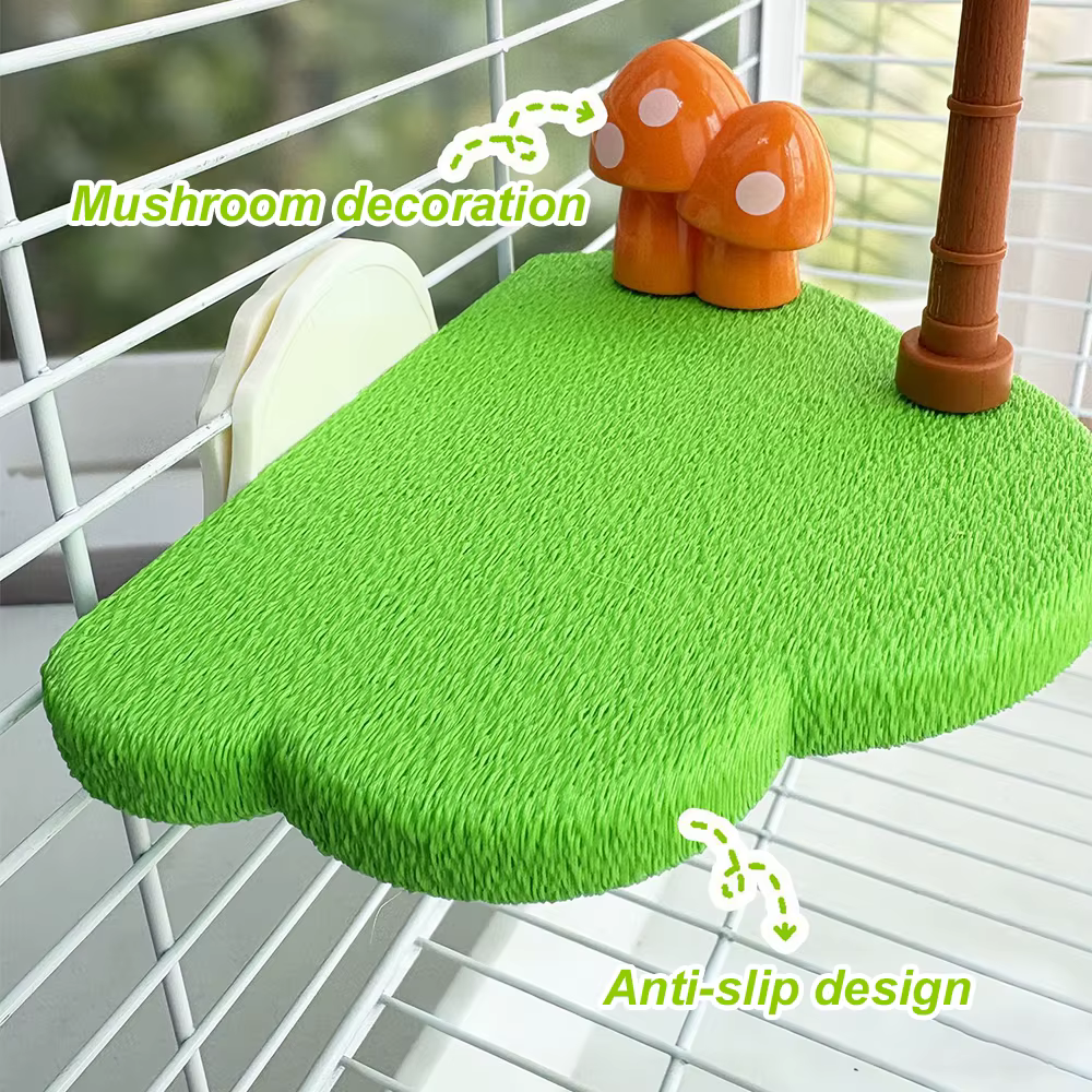 Plataforma de Percha Interactiva para Aves Tropicales con Bolas de Campana y Palma — imagen 4