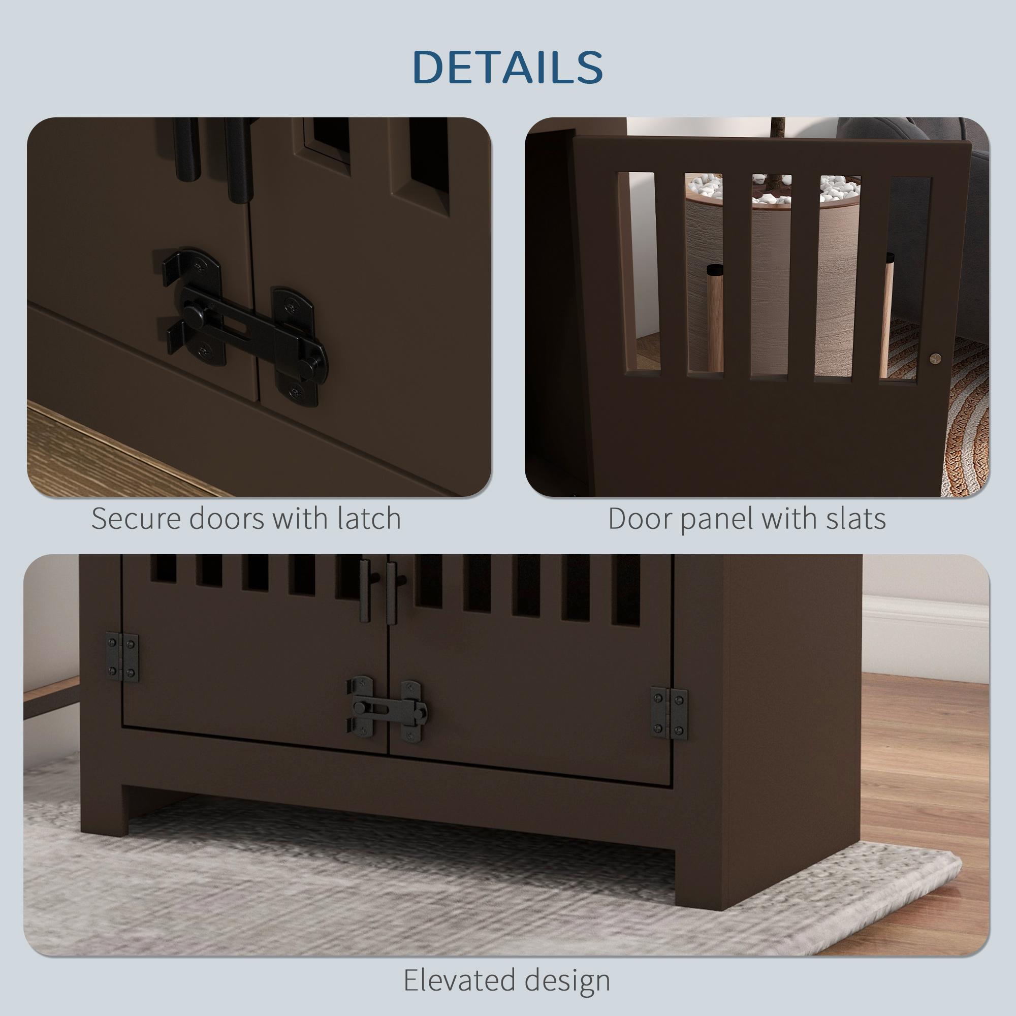 Dog Food Storage Cabinet with Bowls & Dog Feeding Station, Espresso — image 8