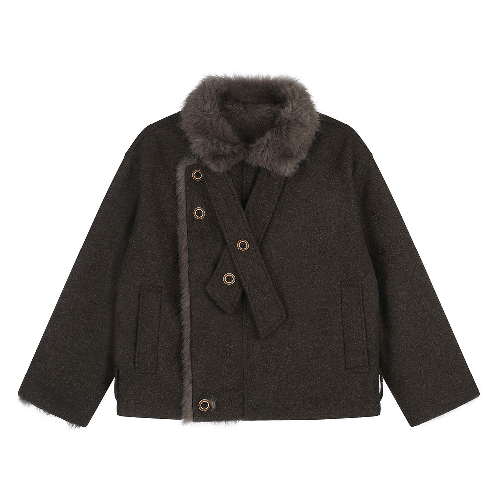 Imitation rabbit fur lapel fur jacket — image 6