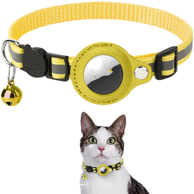 Reflective Collar Waterproof Holder Case For Airtag Air Tag Airtags Protective Cover Cat Dog Kitten Puppy Nylon Collar — image 2