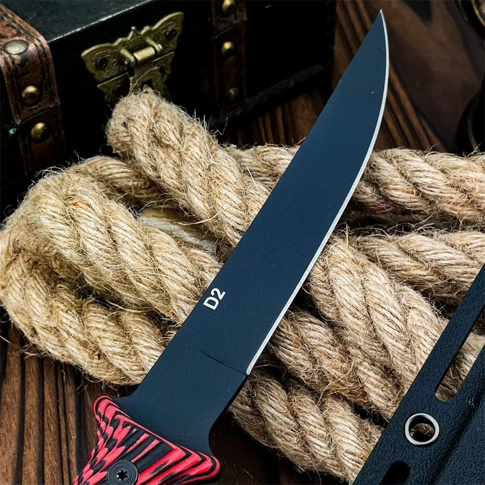 Outdoor Multitools Fixed Blade Knife Stainless Steel D2 Blade G10 Handle EDC Camping Fishing Hunting Cutting Tools with Sheath — image 3