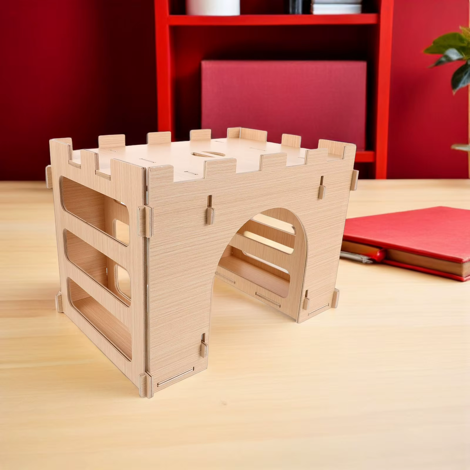 Alimentador de Heno para Conejos Casa de Hábitat de Madera, Caja de Nido para Animales Pequeños, Conejo, Cobaya, Chinchilla, Hamster — imagen 2