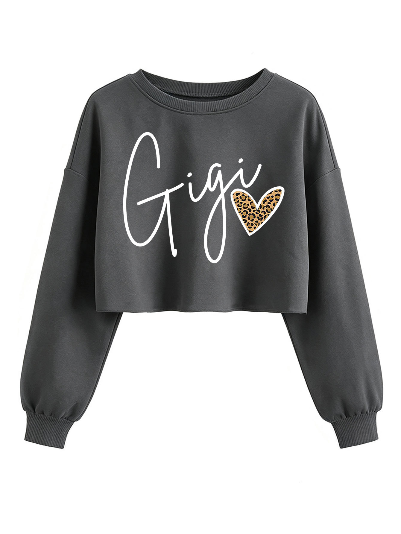 Leopard print heart-shaped crop top hoodie — image 6