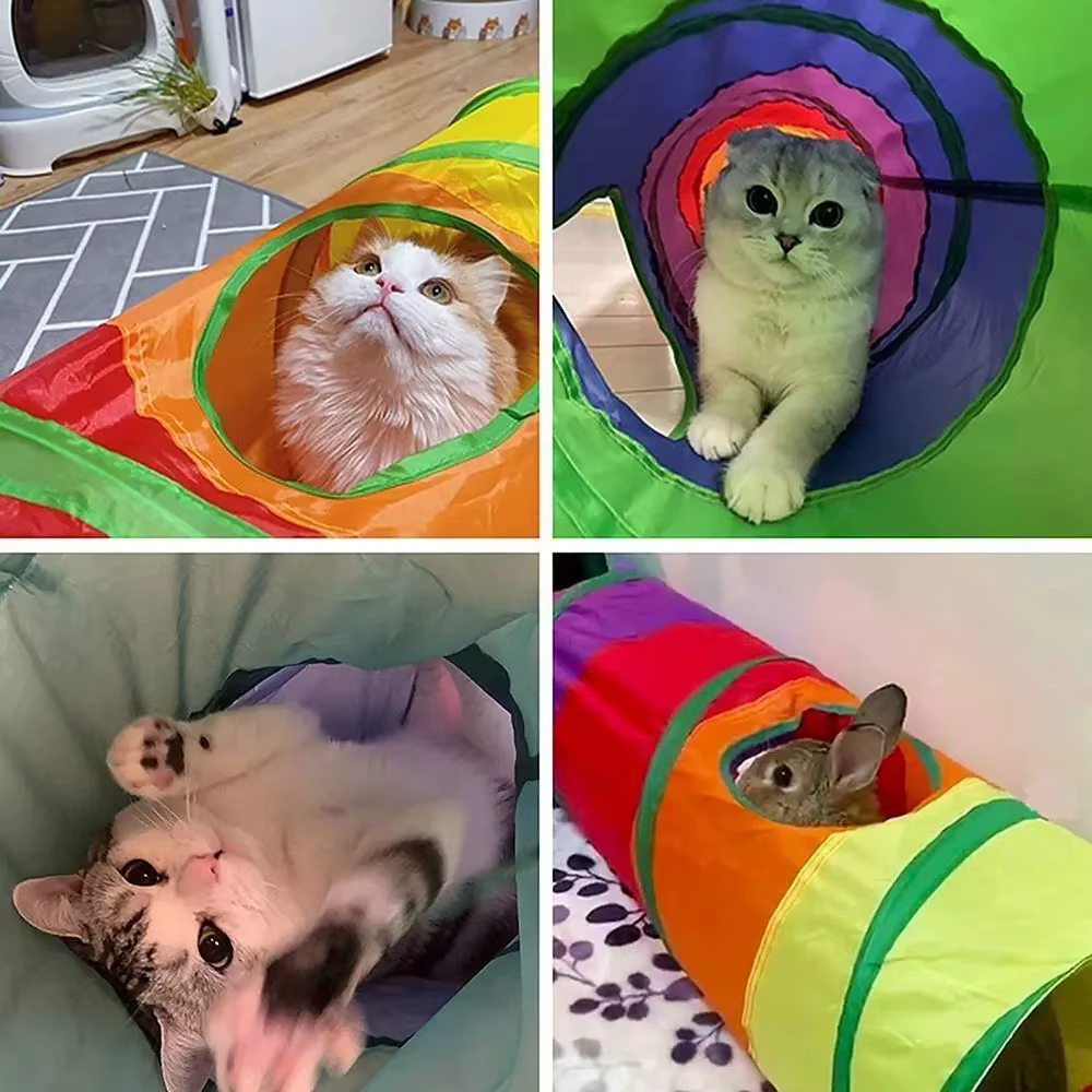 Túnel de Gato: Juego Interactivo para Felinos con Hoyo de Mirada y Espacio de Ejercicio — imagen 5