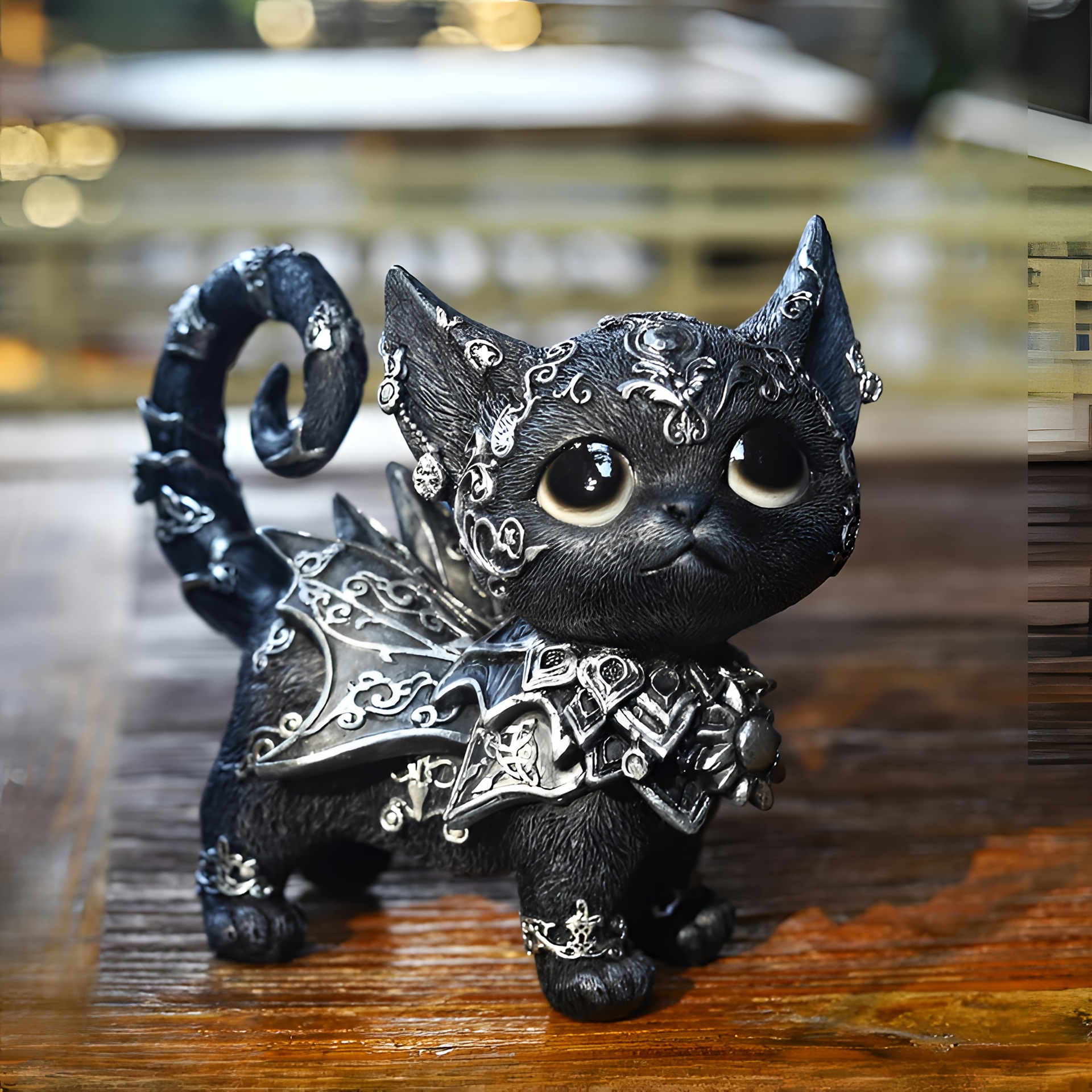 Cute Black Cat Figurine — image 3