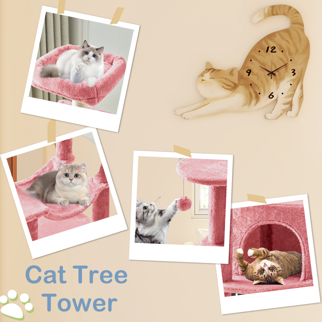 Torre para Gatos de Alto Rendimiento: Arbol Climático con Postes de Escarbar de Sisal Natural — imagen 30