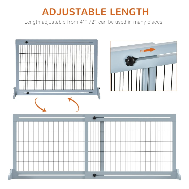 Puerta para Mascotas Extra Ancha con Montaje Libre de 41" a 70.9" — imagen 2