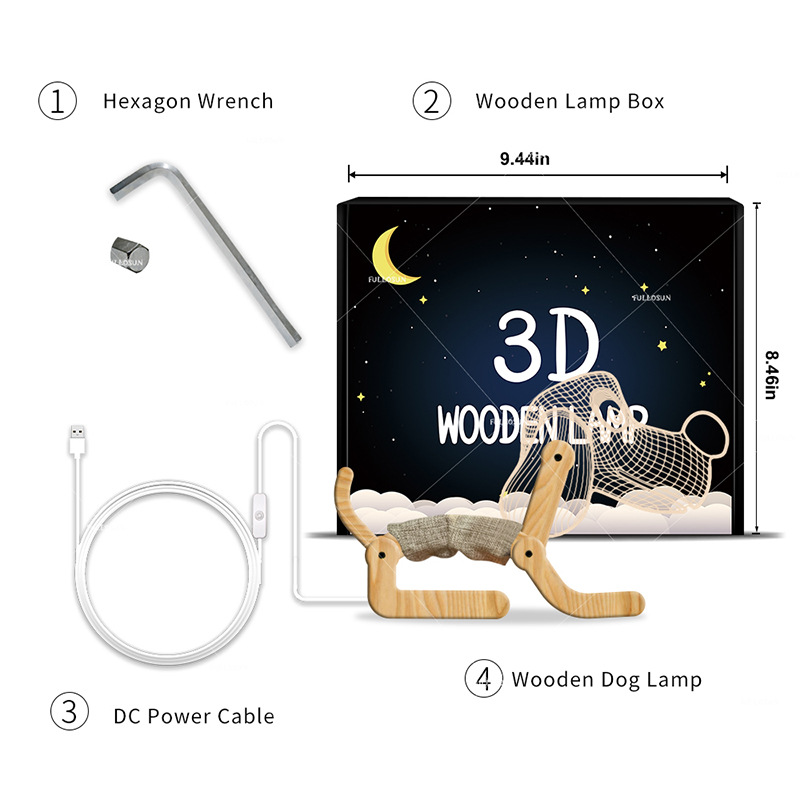 Puppy Folding Table Lamp Led Creative Product New 3D Night Light — image 5