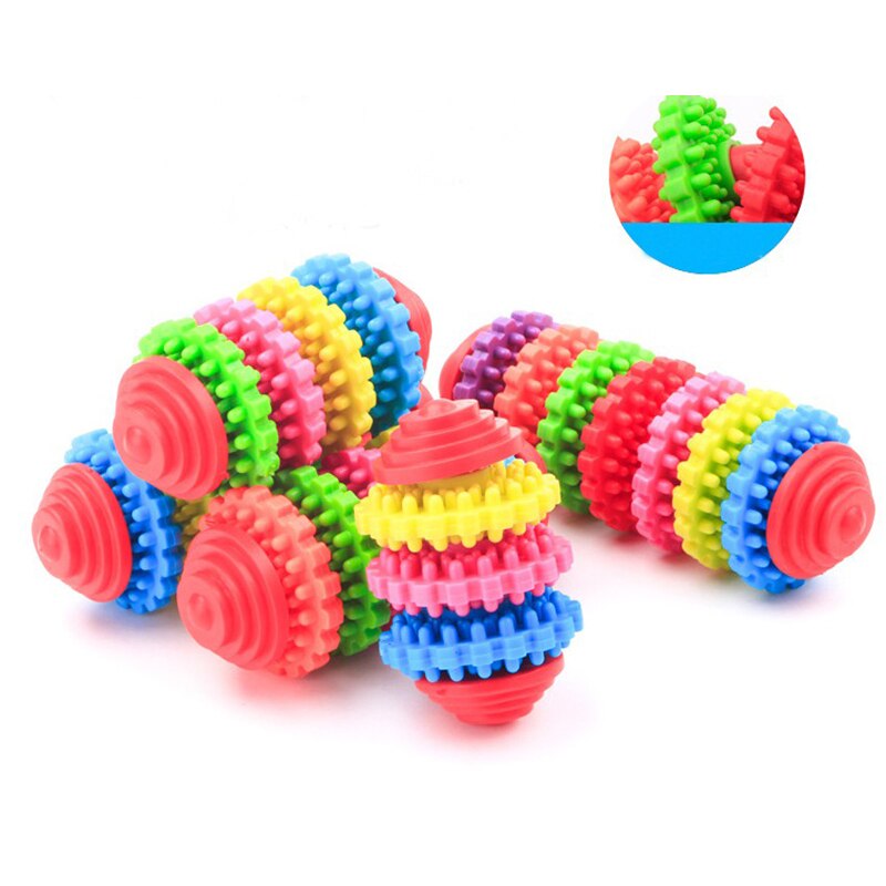 Durable Rubber Pet Dog Puppy Cat Dental Teething Healthy Teeth Clean Gums Chew Play Toy Tool Random Color — image 3