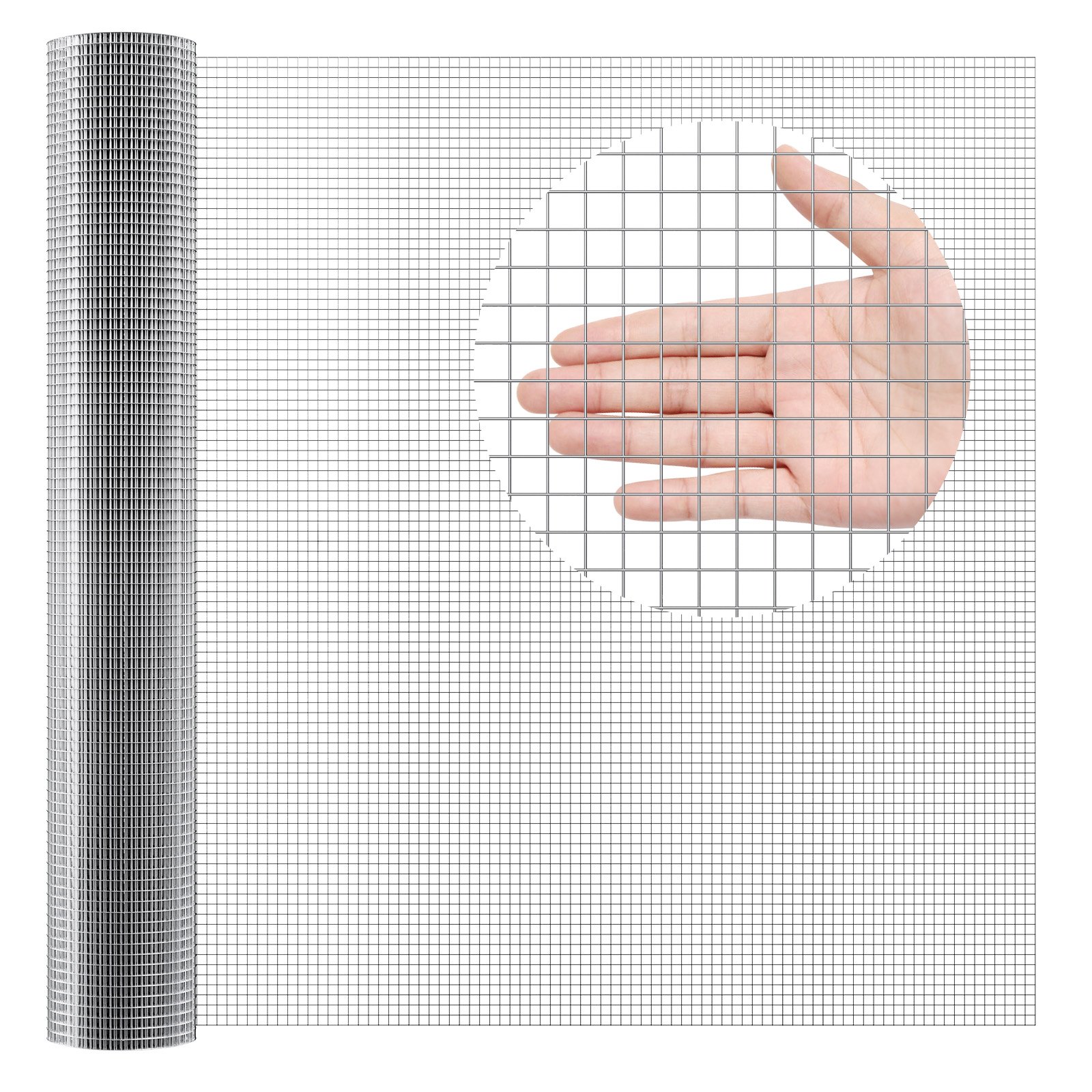 Hardware Cloth, 1'2 Inch 48in X 50 Ft 19 Gauge, Hot Dipped Galvanized Wire Mesh Roll, Chicken Wire Fencing, Wire Mesh For Rabbit Cages, Garden, Small Rodents — imagen 1