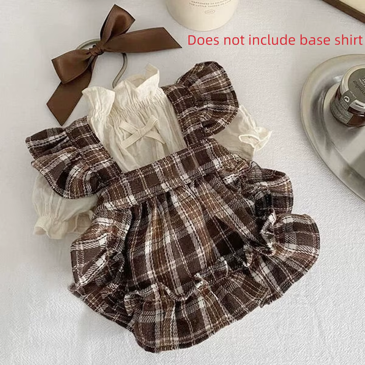 Pet Clothes Dog Dresses Princess Retro Plaid Bow Skirt Teddy Bichon Small Medium Dog Clothes Fashion Trend Decorative Clothing — image 3