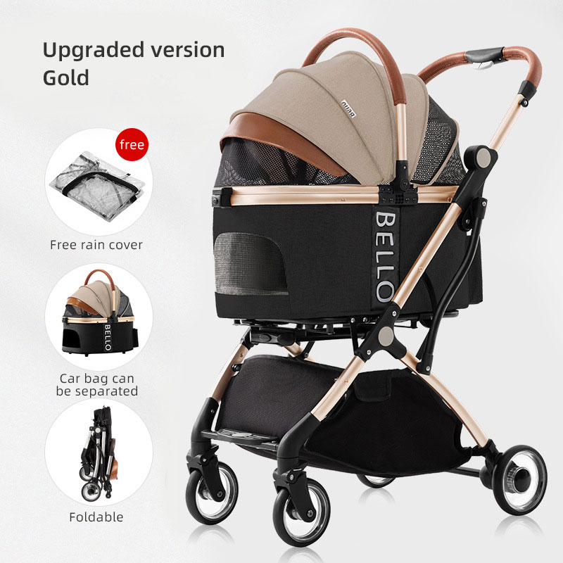 Bello Small And Medium-Sized Pet Cart Out Dog Bag Separate Dog Folding Aluminum Alloy Cat Cart Shock Absorption — image 10