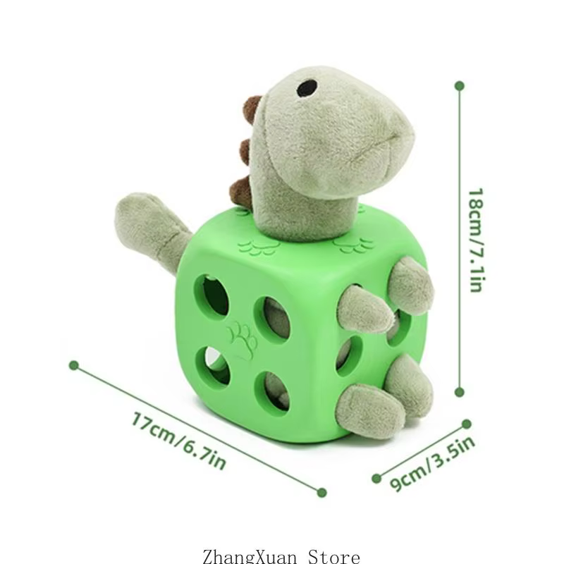 Dinosaur Dog Toy for Chewing and Carrying, Soft Plush Animal Figure with Rubber Outer Body for Tossing, Interaction and Indoor — image 6