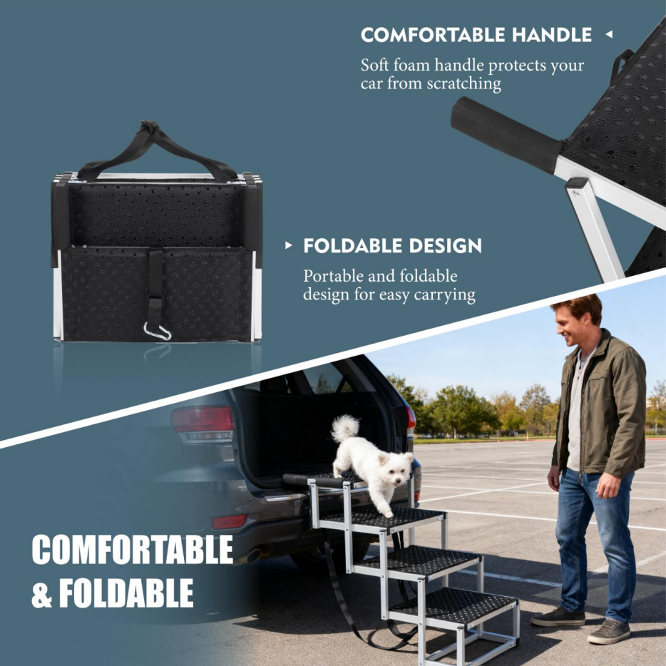 Paso de Perro Plegable para Vehículos, Accesorios Portátiles para Perros Grandes con Superficie Antideslizante y Diseño Reforzado, Ligero pero Resistente hasta 250lbs — imagen 10