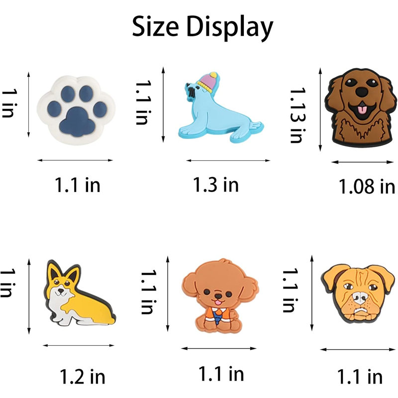 25 Piezas de Accesorios Decorativos para Zuecos, Serie de Animales y Perros de Dibujos Animados, Flores y Hebillas, Decoración Tierna para Zapatos de Jardín — imagen 5