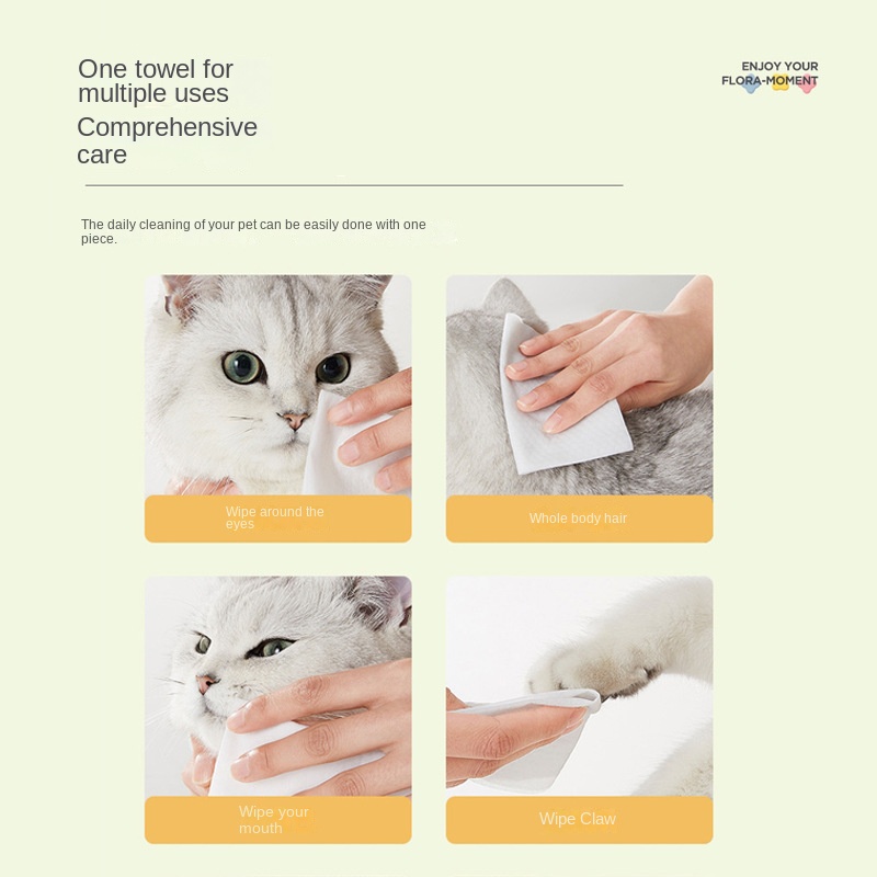 Pet Wet Wipes 80 Sheets Dog Cat Wet Tissues No Rinse Cleaning Eye Tear Stains Body Supplies Wet Tissues — image 5