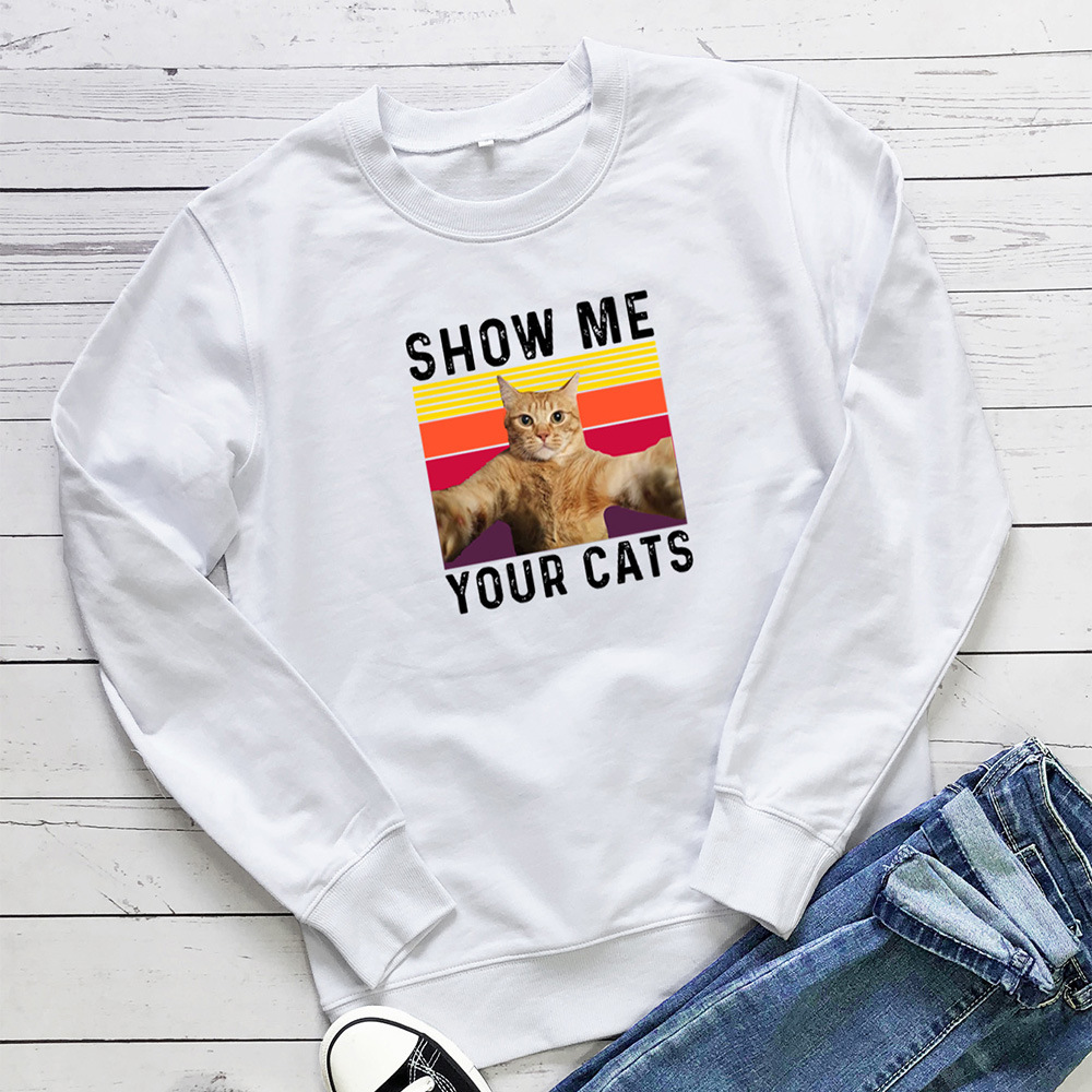 Show Me Your Cats letter printed hoodie — image 3